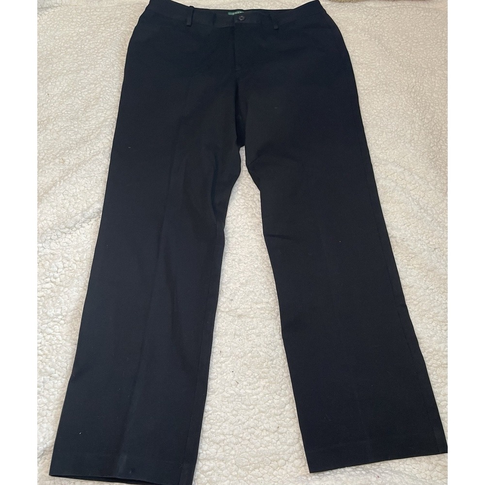 Lauren Ralph Lauren Black Dress Pants Womens 12 Straight Leg Business Casual